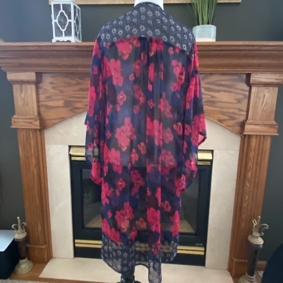 Hollister Floral Boho‎ Open Front Kimono Cardigan Sz. OS - Picture 7 of 12